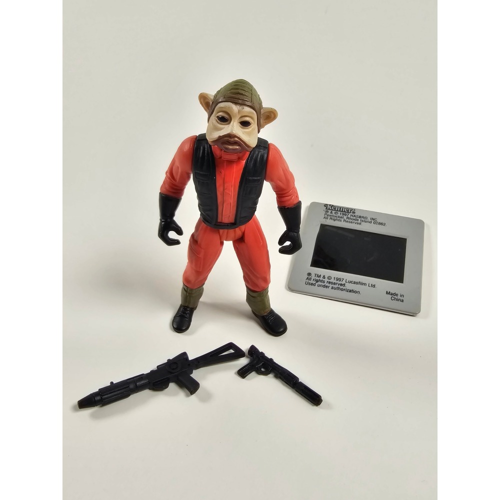 Star Wars POTF Nien Nunb Action‎ Figure 1997 Kenner CommTech Chip Complete Guns